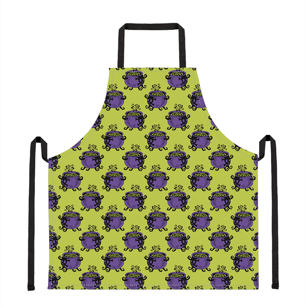 Halloween Witch Cauldron Pattern Print Apron