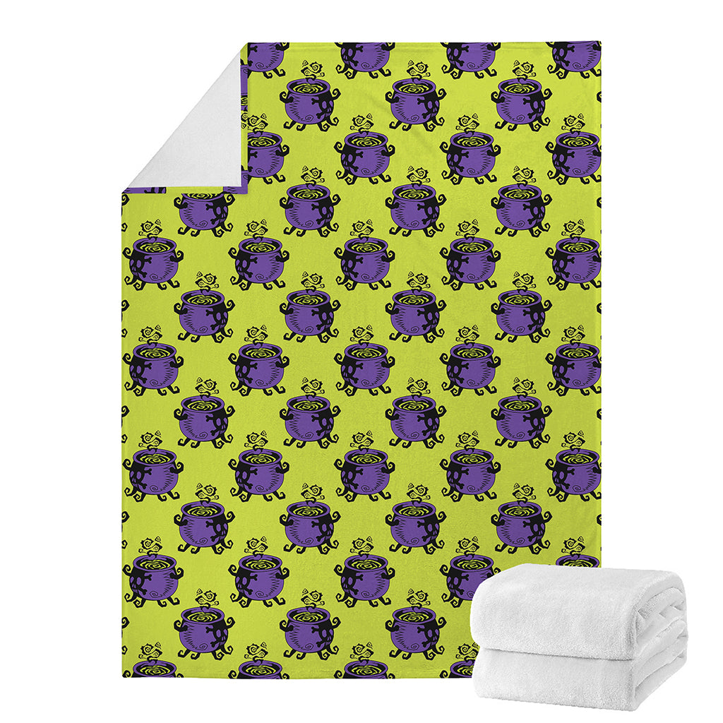 Halloween Witch Cauldron Pattern Print Blanket