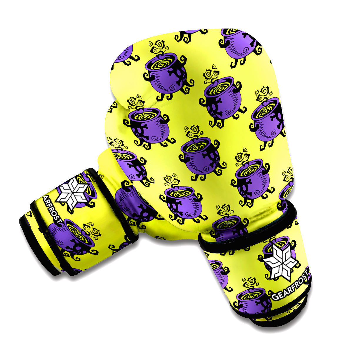 Halloween Witch Cauldron Pattern Print Boxing Gloves