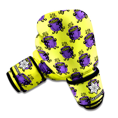 Halloween Witch Cauldron Pattern Print Boxing Gloves