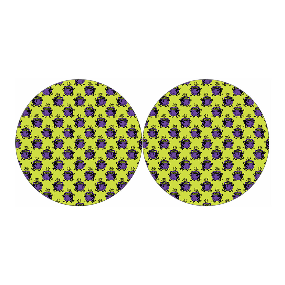 Halloween Witch Cauldron Pattern Print Car Coasters