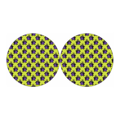 Halloween Witch Cauldron Pattern Print Car Coasters
