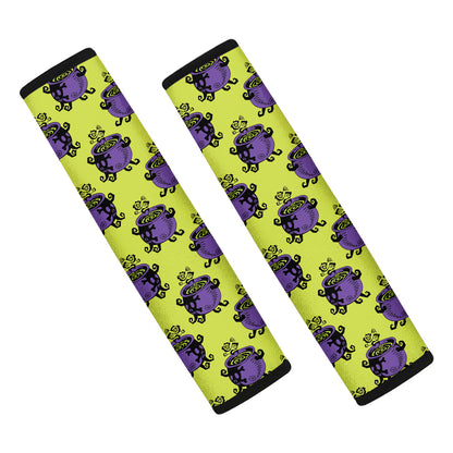 Halloween Witch Cauldron Pattern Print Car Seat Belt Covers