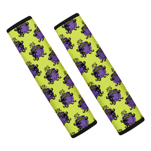 Halloween Witch Cauldron Pattern Print Car Seat Belt Covers
