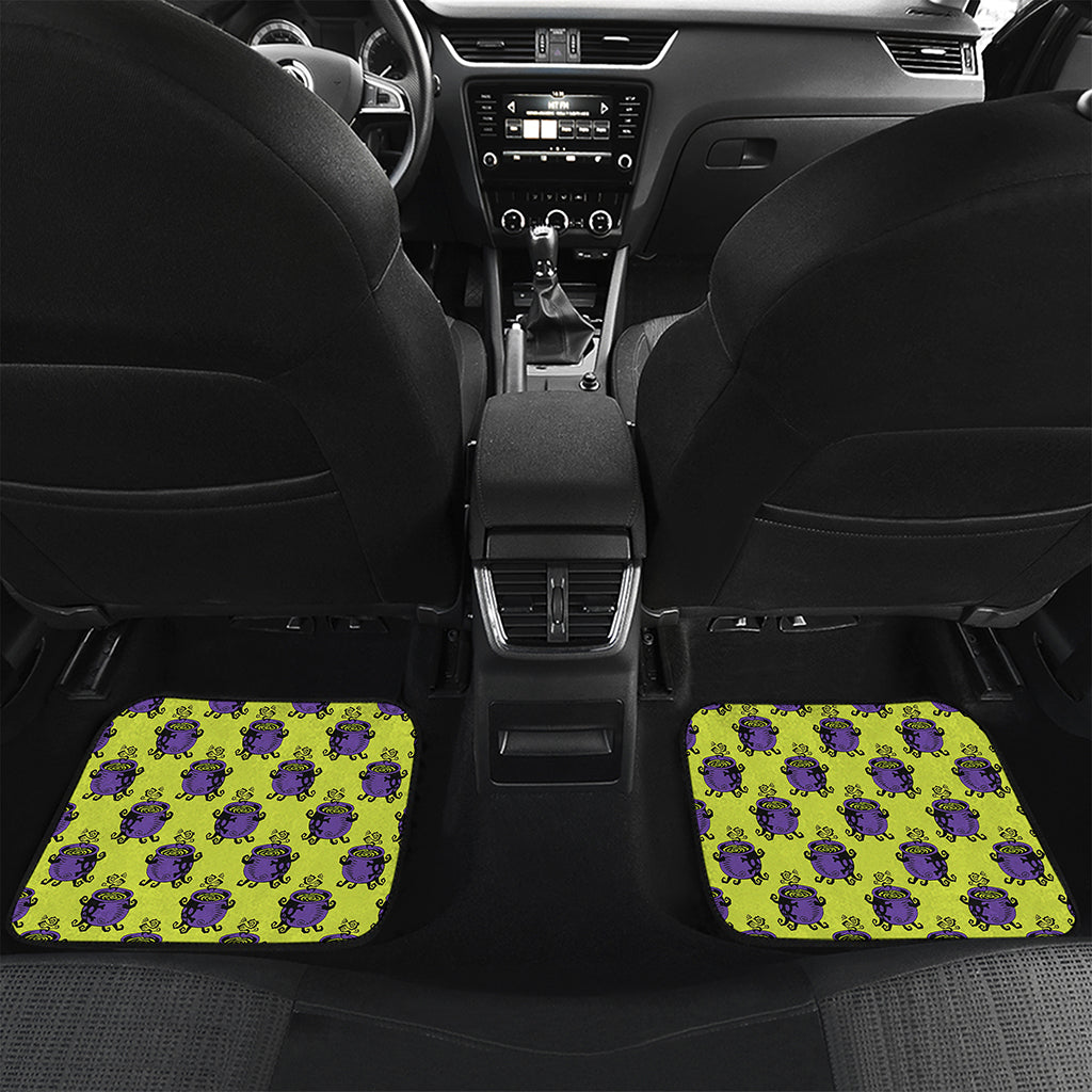 Halloween Witch Cauldron Pattern Print Front and Back Car Floor Mats