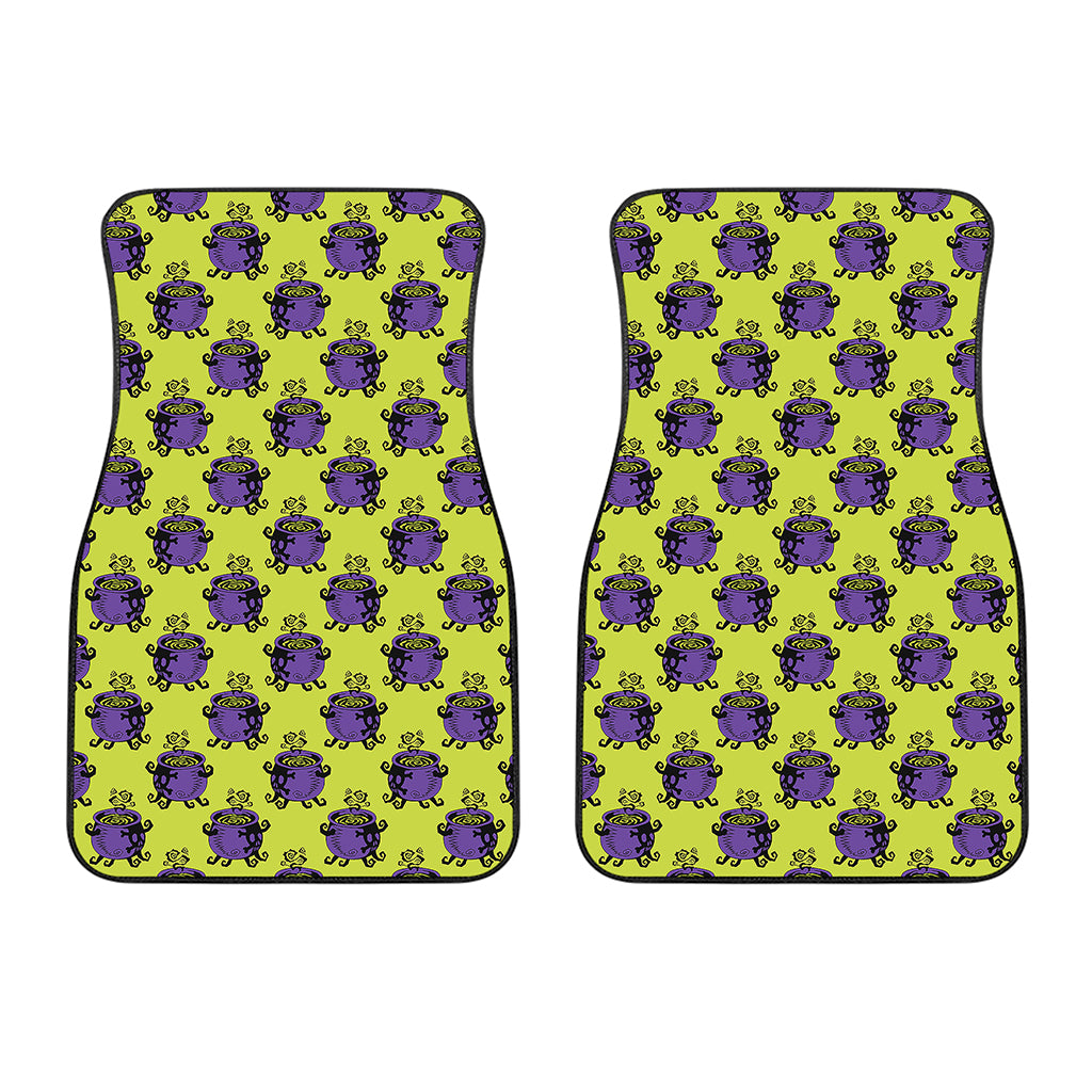 Halloween Witch Cauldron Pattern Print Front Car Floor Mats