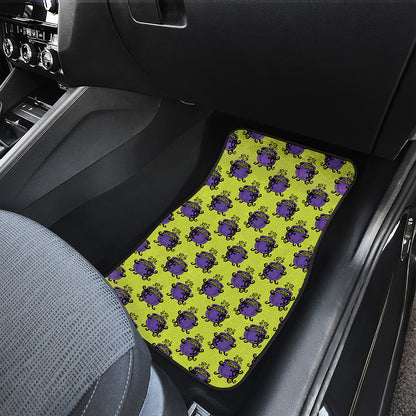 Halloween Witch Cauldron Pattern Print Front Car Floor Mats