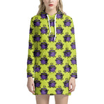 Halloween Witch Cauldron Pattern Print Hoodie Dress