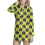 Halloween Witch Cauldron Pattern Print Hoodie Dress