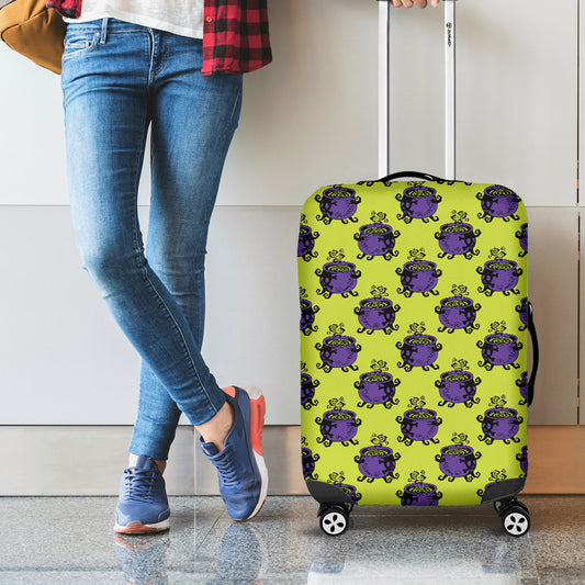 Halloween Witch Cauldron Pattern Print Luggage Cover