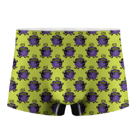 Halloween Witch Cauldron Pattern Print Men's Boxer Briefs