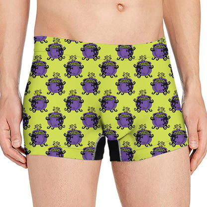 Halloween Witch Cauldron Pattern Print Men's Boxer Briefs