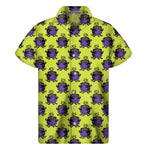 Halloween Witch Cauldron Pattern Print Men's Short Sleeve Shirt