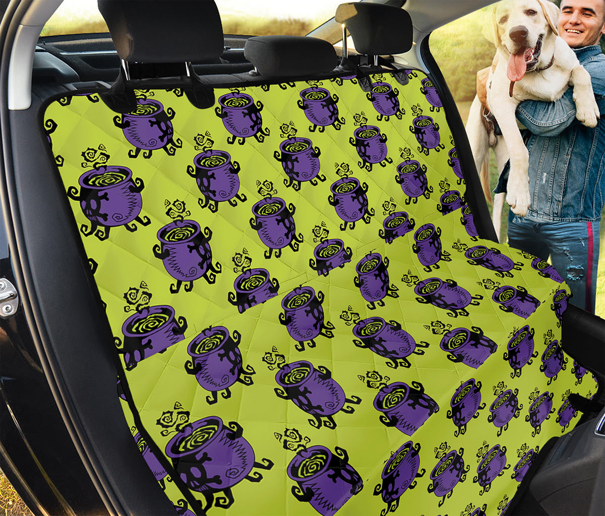 Halloween Witch Cauldron Pattern Print Pet Car Back Seat Cover