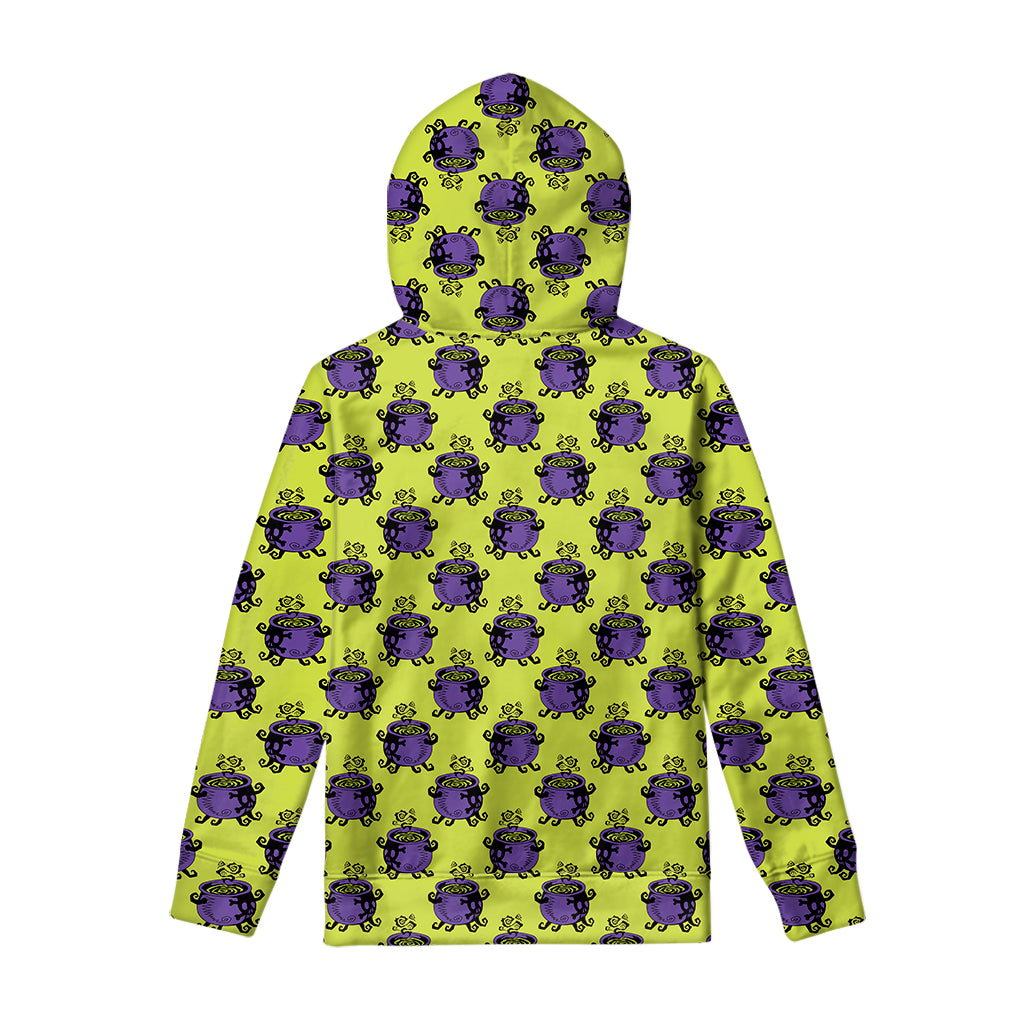 Halloween Witch Cauldron Pattern Print Pullover Hoodie
