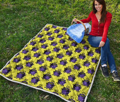 Halloween Witch Cauldron Pattern Print Quilt