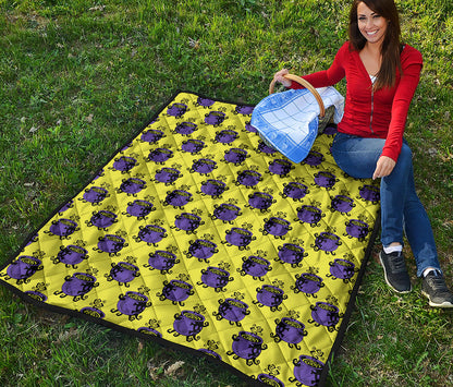 Halloween Witch Cauldron Pattern Print Quilt