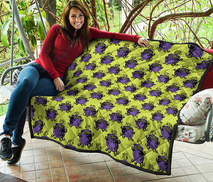 Halloween Witch Cauldron Pattern Print Quilt