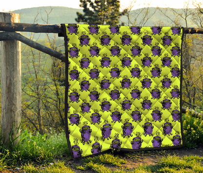 Halloween Witch Cauldron Pattern Print Quilt