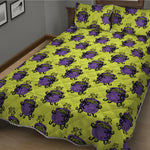 Halloween Witch Cauldron Pattern Print Quilt Bed Set