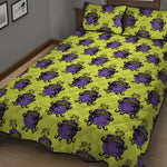 Halloween Witch Cauldron Pattern Print Quilt Bed Set