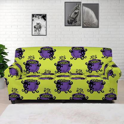 Halloween Witch Cauldron Pattern Print Sofa Cover
