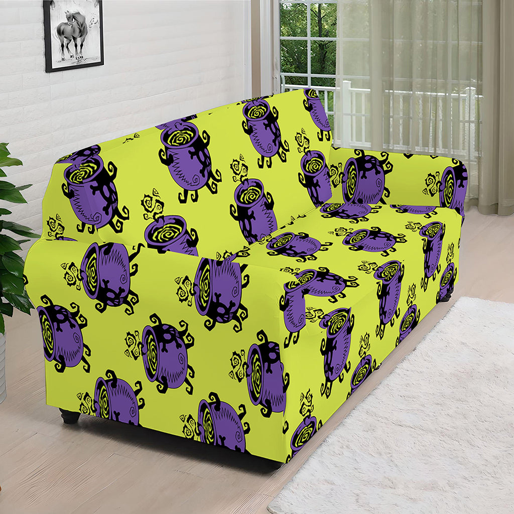 Halloween Witch Cauldron Pattern Print Sofa Cover