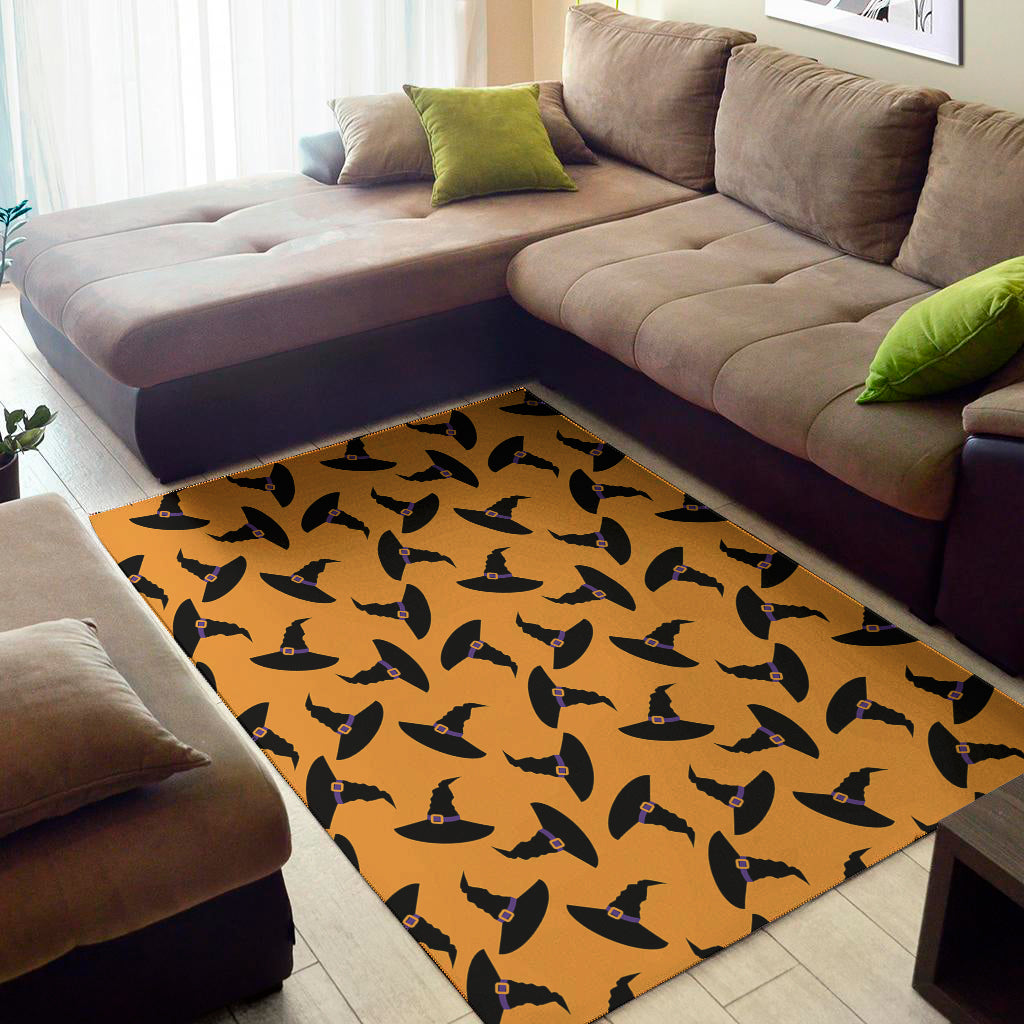 Halloween Witch Hat Pattern Print Area Rug