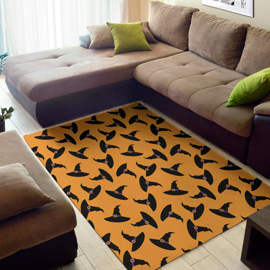 Halloween Witch Hat Pattern Print Area Rug