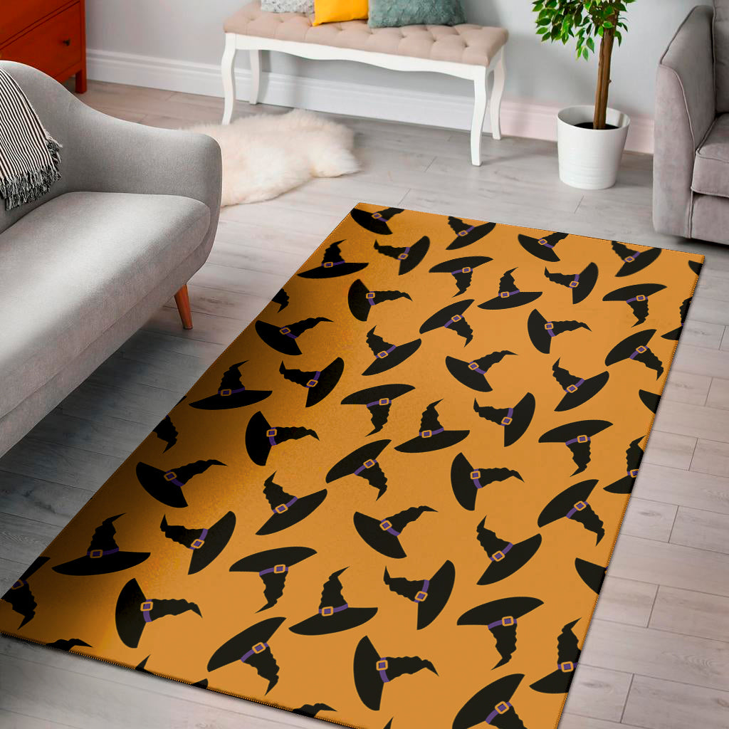Halloween Witch Hat Pattern Print Area Rug
