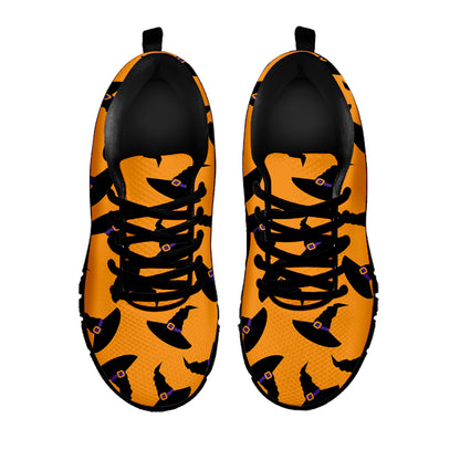 Halloween Witch Hat Pattern Print Black Sneakers