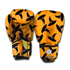 Halloween Witch Hat Pattern Print Boxing Gloves