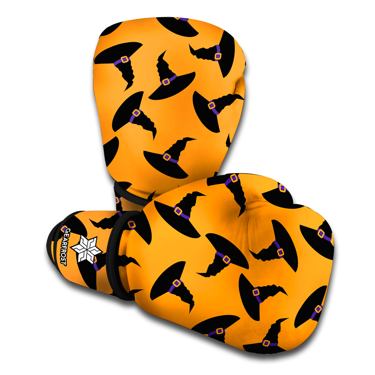 Halloween Witch Hat Pattern Print Boxing Gloves