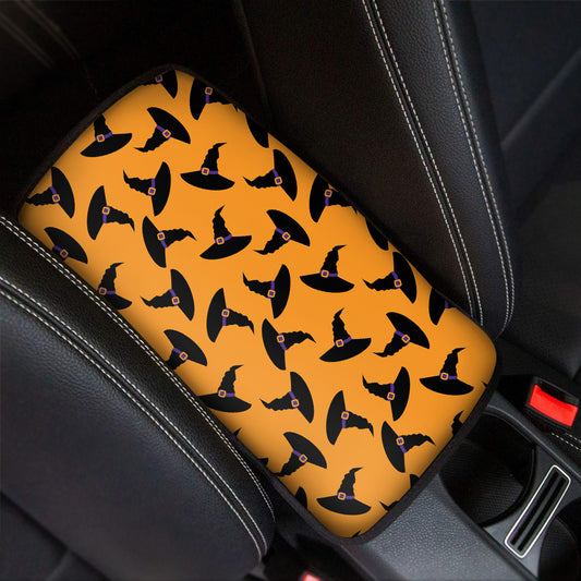 Halloween Witch Hat Pattern Print Car Center Console Cover