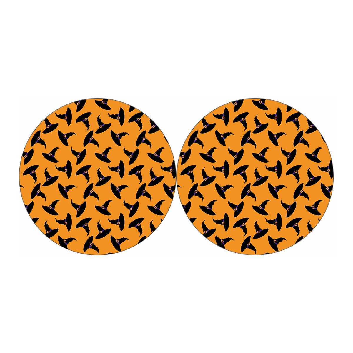 Halloween Witch Hat Pattern Print Car Coasters