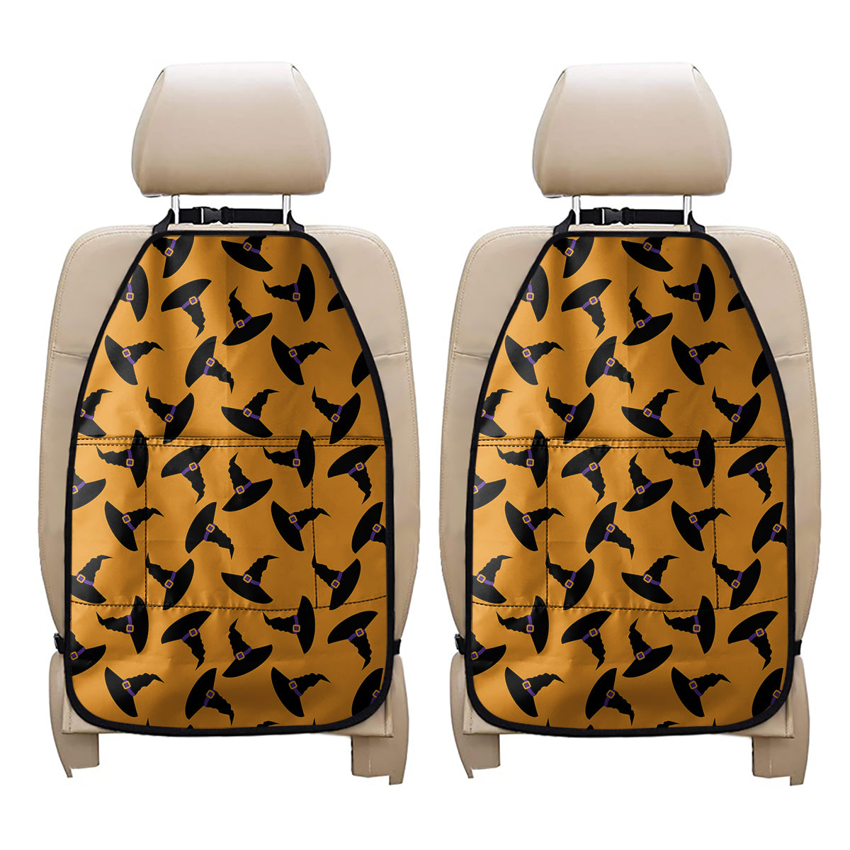Halloween Witch Hat Pattern Print Car Seat Organizers