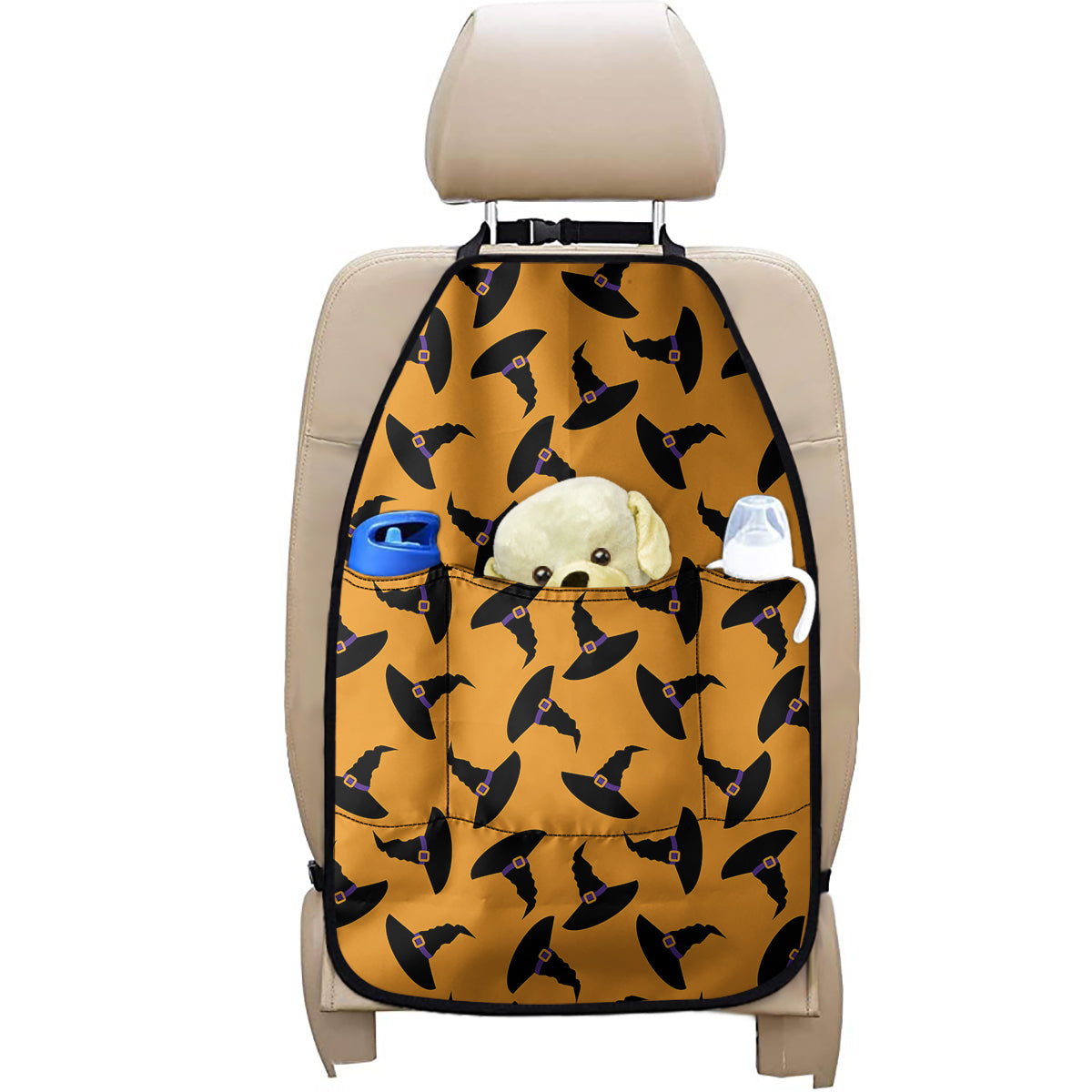 Halloween Witch Hat Pattern Print Car Seat Organizers