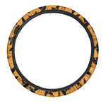 Halloween Witch Hat Pattern Print Car Steering Wheel Cover