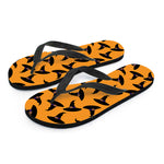Halloween Witch Hat Pattern Print Flip Flops