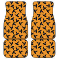 Halloween Witch Hat Pattern Print Front and Back Car Floor Mats