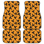 Halloween Witch Hat Pattern Print Front and Back Car Floor Mats