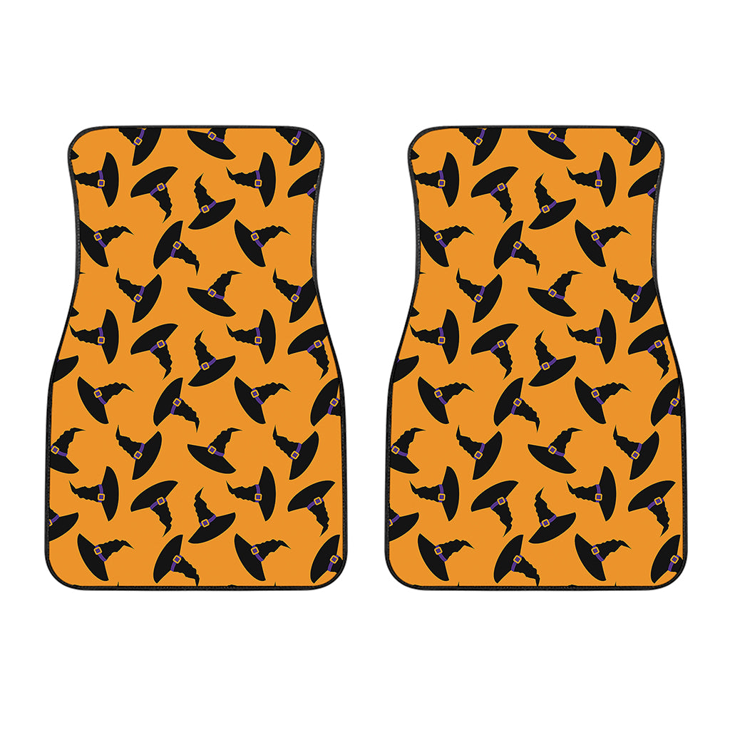 Halloween Witch Hat Pattern Print Front Car Floor Mats