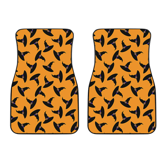 Halloween Witch Hat Pattern Print Front Car Floor Mats