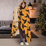 Halloween Witch Hat Pattern Print Hooded Blanket