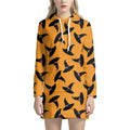 Halloween Witch Hat Pattern Print Pullover Hoodie Dress