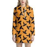 Halloween Witch Hat Pattern Print Hoodie Dress