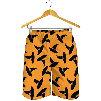 Halloween Witch Hat Pattern Print Men's Shorts
