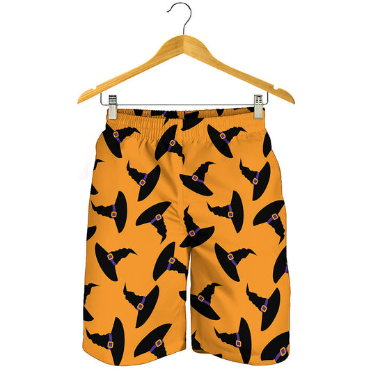 Halloween Witch Hat Pattern Print Men's Shorts