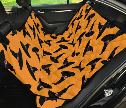 Halloween Witch Hat Pattern Print Pet Car Back Seat Cover