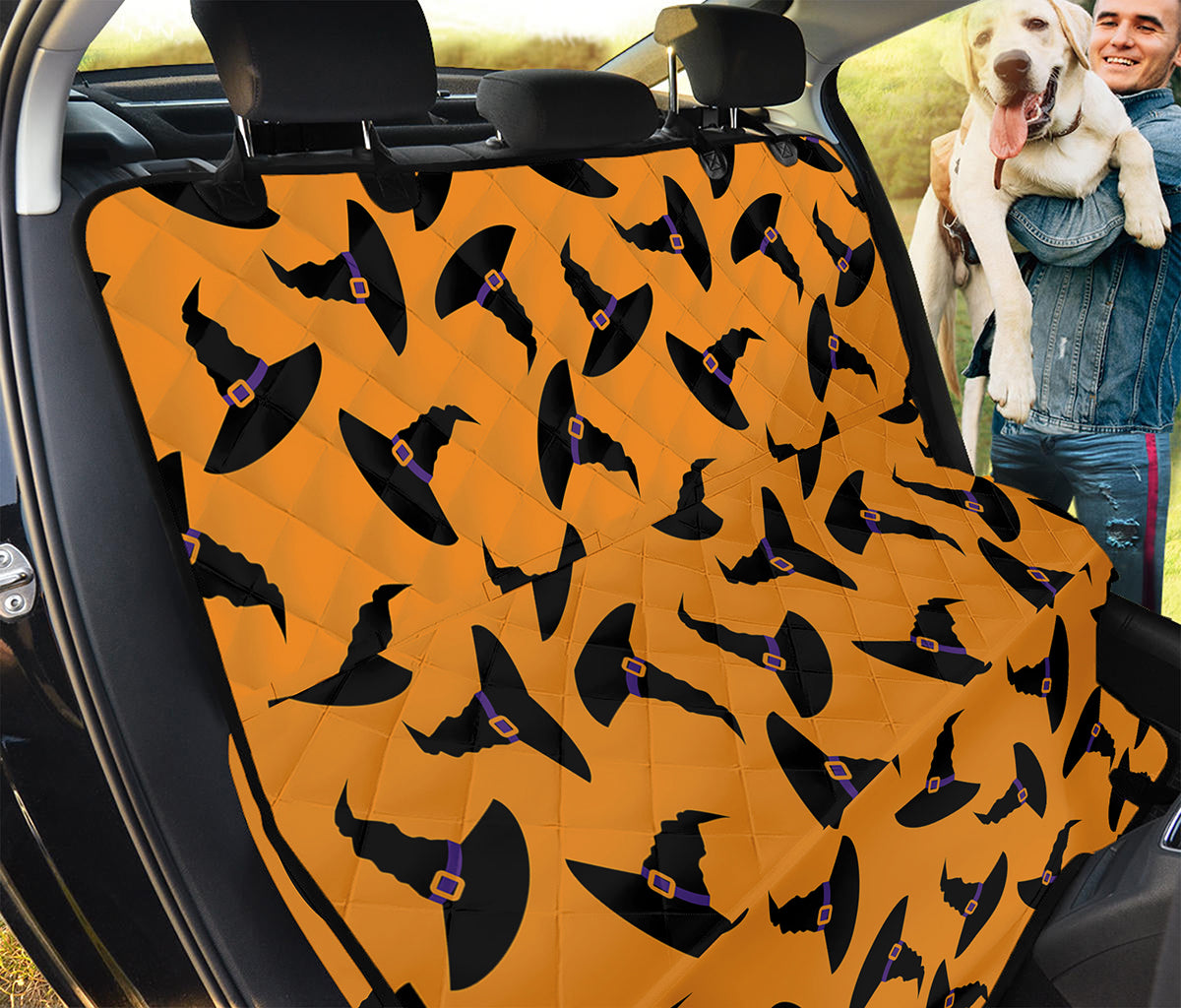 Halloween Witch Hat Pattern Print Pet Car Back Seat Cover